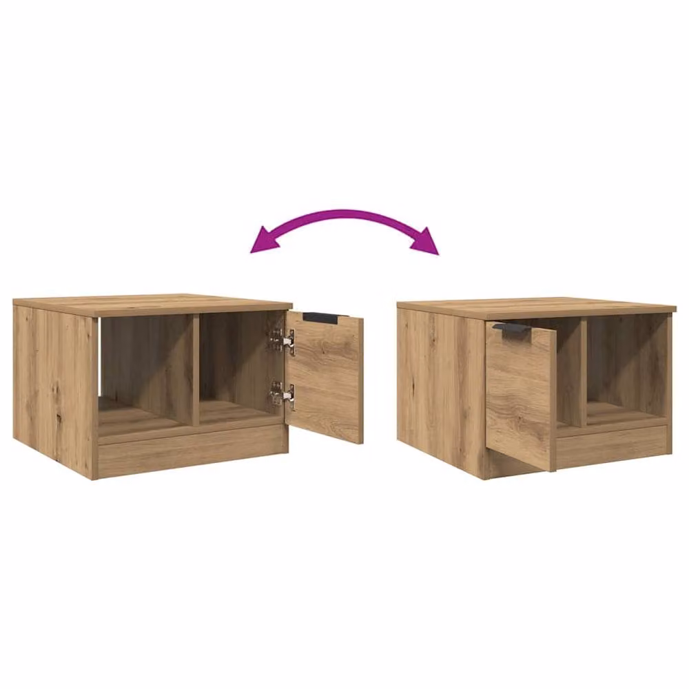 Berkfield Home Artisan Oak Coffee Table in Brown, W/D/H: 50 x 50 x 36 cm – 5