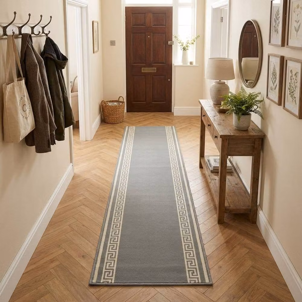 runrug Hand Tufted Hallway Runner Rug in Grey, W: 60 cm, L: 180 cm – 2