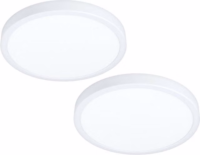 Loops 2 Pack White Modern Round LED Ceiling Light with Plastic and Metal Shade