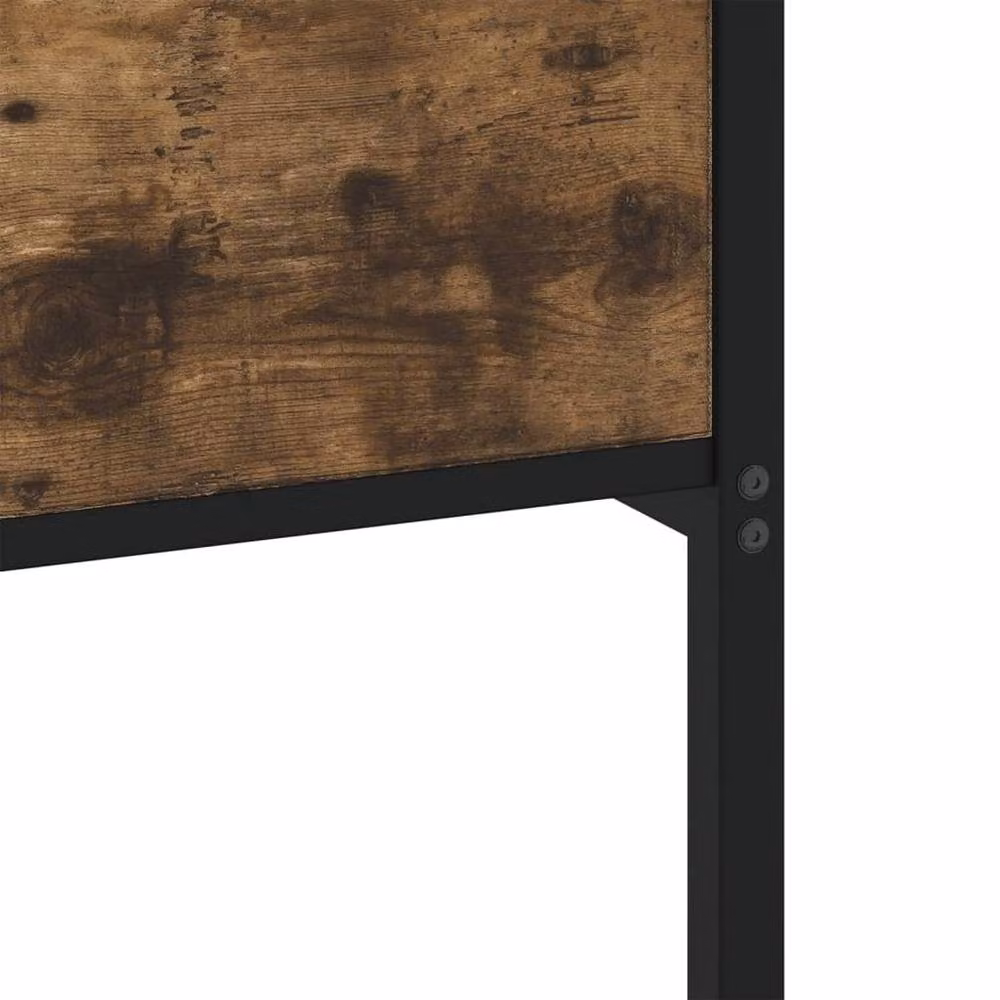 Berkfield Home Small Double Bed Frame in Smoked Oak and Brown, W/D/H: 120 x 200 cm – 5