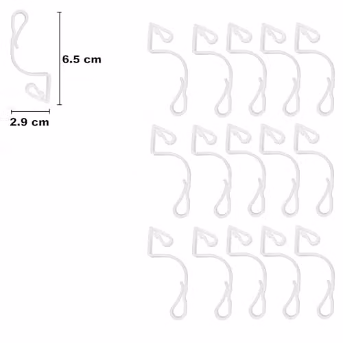 SHATCHI 16-Piece Transparent Plastic Gutter Hooks for Hanging Outdoor Christmas String and Rope Lights – 2