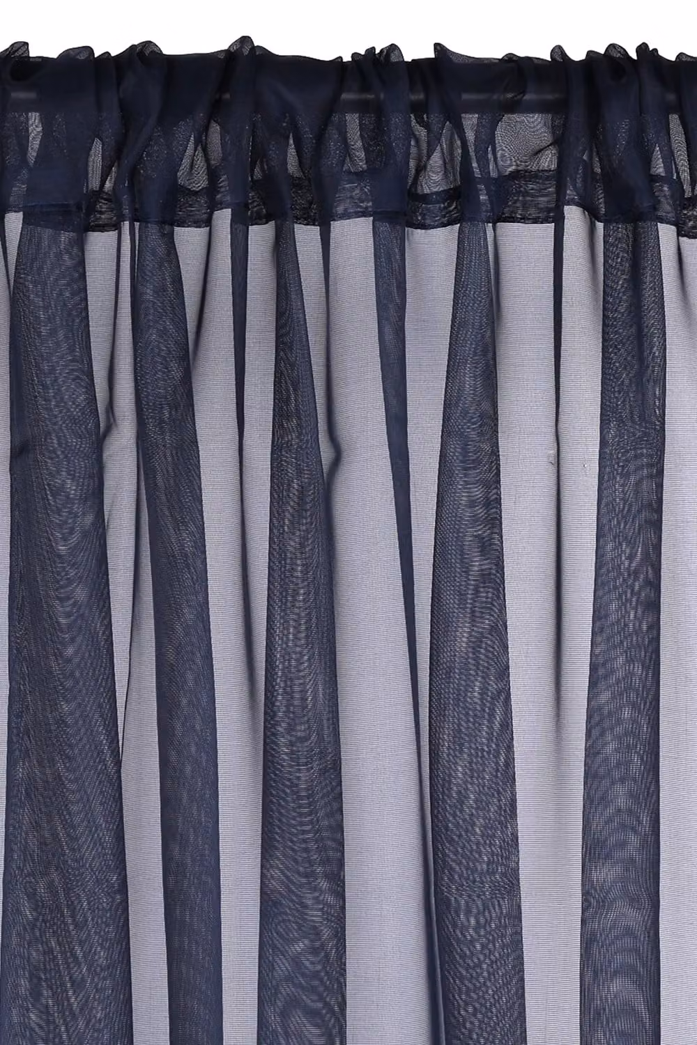 Neel Blue Semi-Transparent Voile Curtain Pair, 2 Navy Blue Polyester Panels, Width: 142 cm, Drop: 183 cm – 4