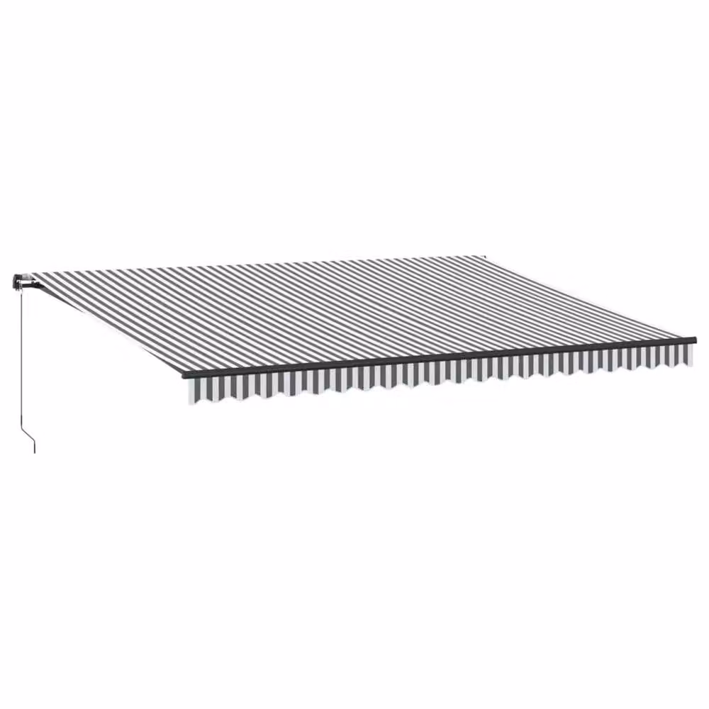 Berkfield Home Manual Retractable Aluminium Awning with Crank in Anthracite, White and Black, W: 500 cm, D: 300 cm – 2