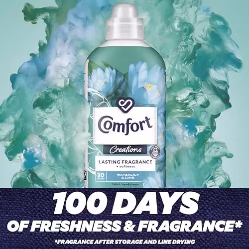Comfort Waterlily and Lime Fabric Conditioner, 900 ml – 2