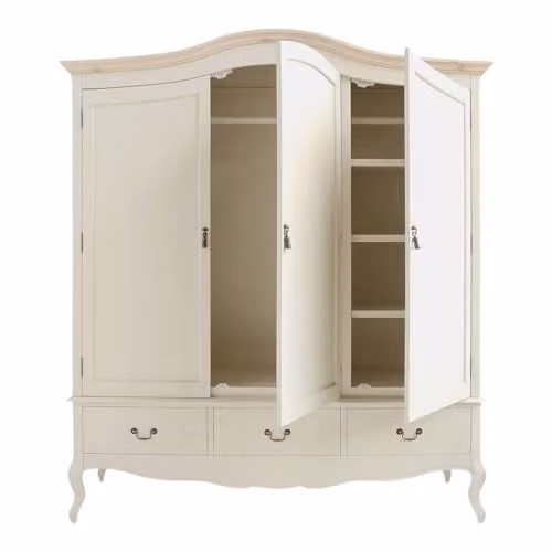 Statement Furniture Juliette Triple Wardrobe in Champagne with Hanging Rail and Internal Shelves, W/D/H: 188 x 60 x 217 cm