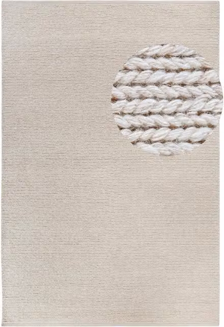 Villeroy & Boch 1748 Francois Natural White Oval Wool Rug W: 160 cm, L: 230 cm