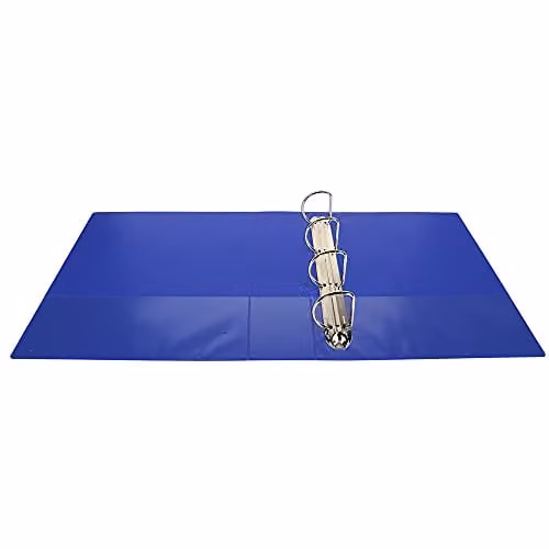 Exacompta Blue Opaque Rigid Plastic A4 Ring Binder with 4 Rings and 3 Pockets – 4