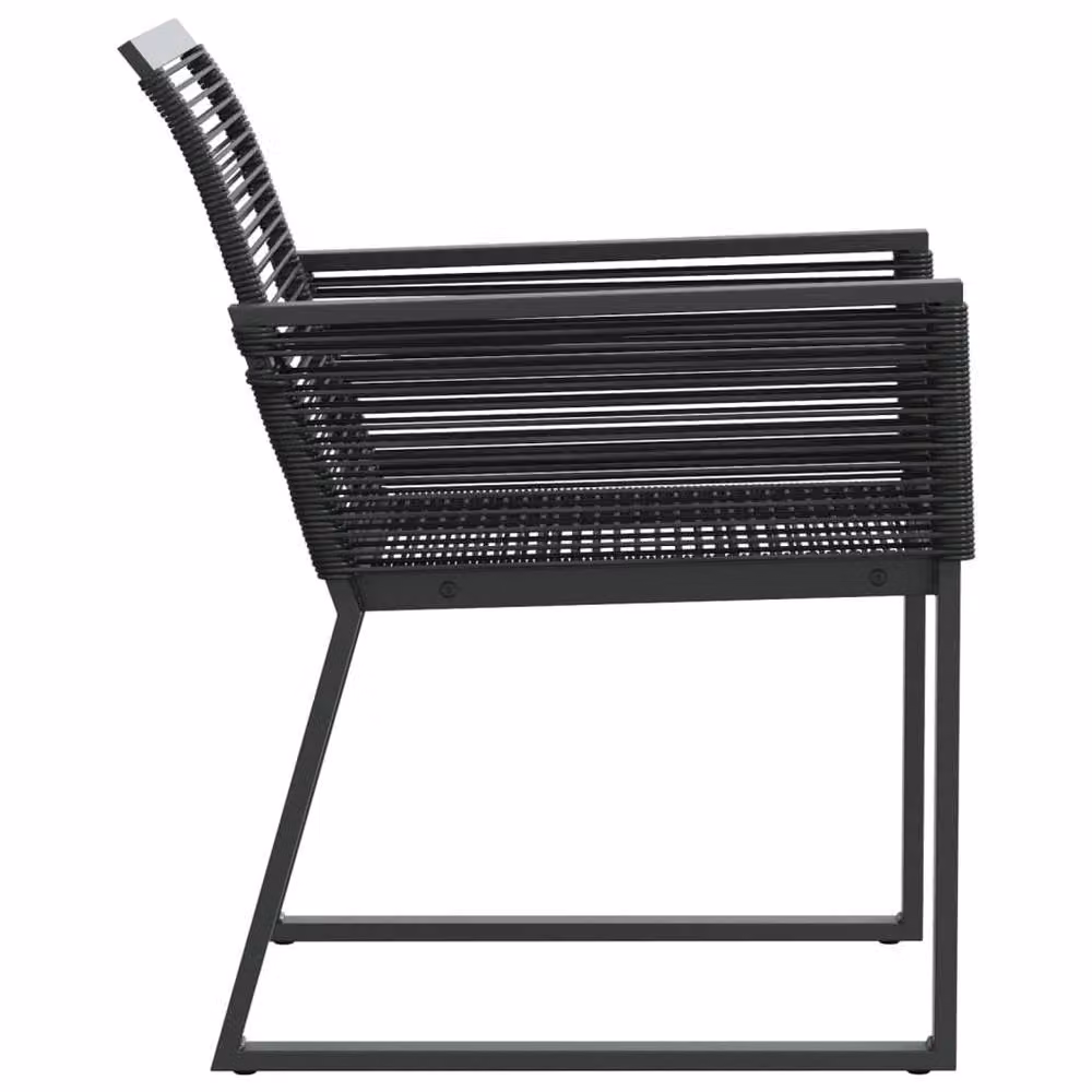 Berkfield Home Set of 2 Modern Black Poly Rattan and Metal Garden Chairs – 6