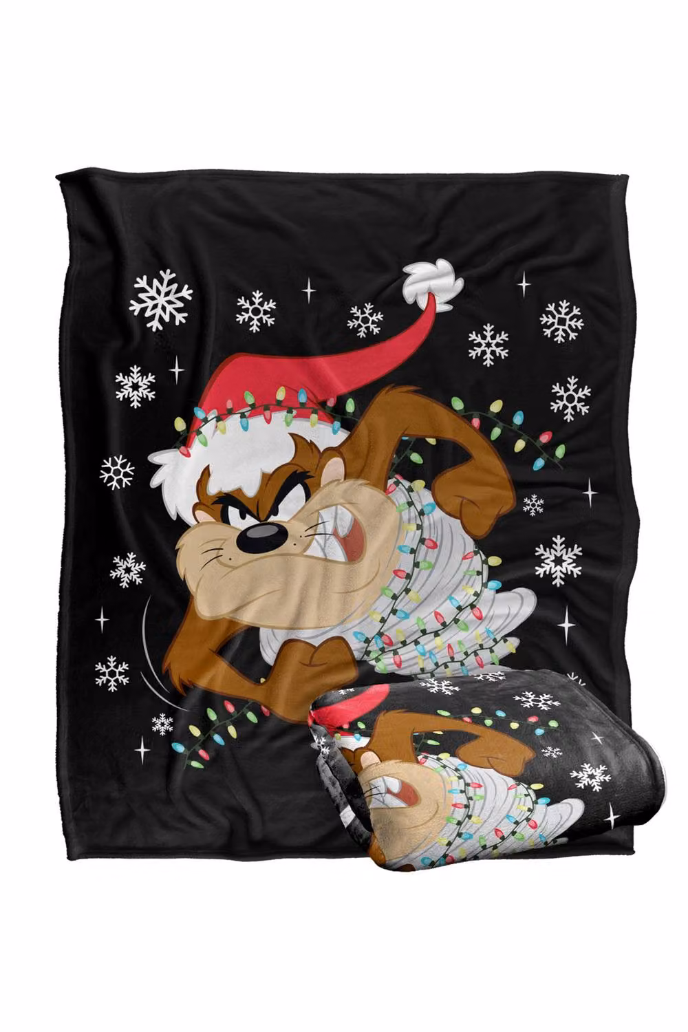 LOGOVISION Looney Tunes Taz Christmas Lights Super Soft Fleece Throw Blanket, Multicolour, W: 152 cm, D: 127 cm – 7