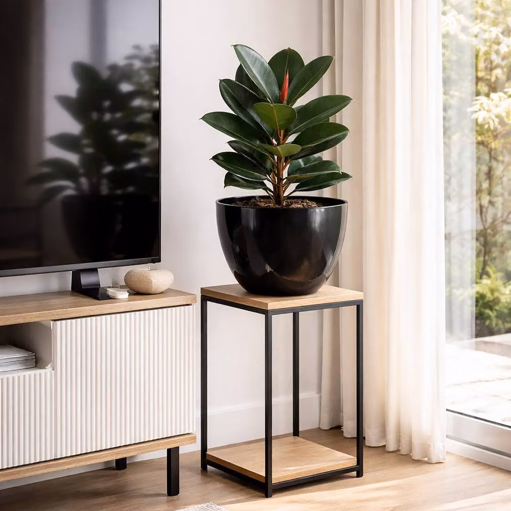 Simpa Avant-Garde Gloss Plastic Planter Set of 2 in Black – 2