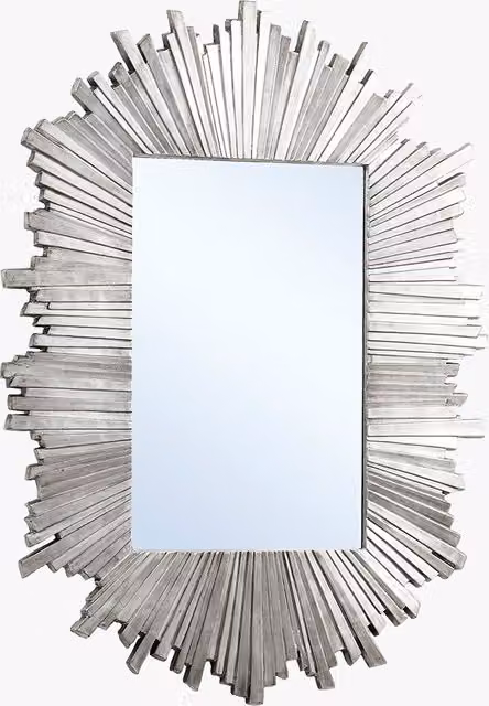 Perch & Parrow Soleil Geometric Star Wall Mirror in Gold or Silver Metal