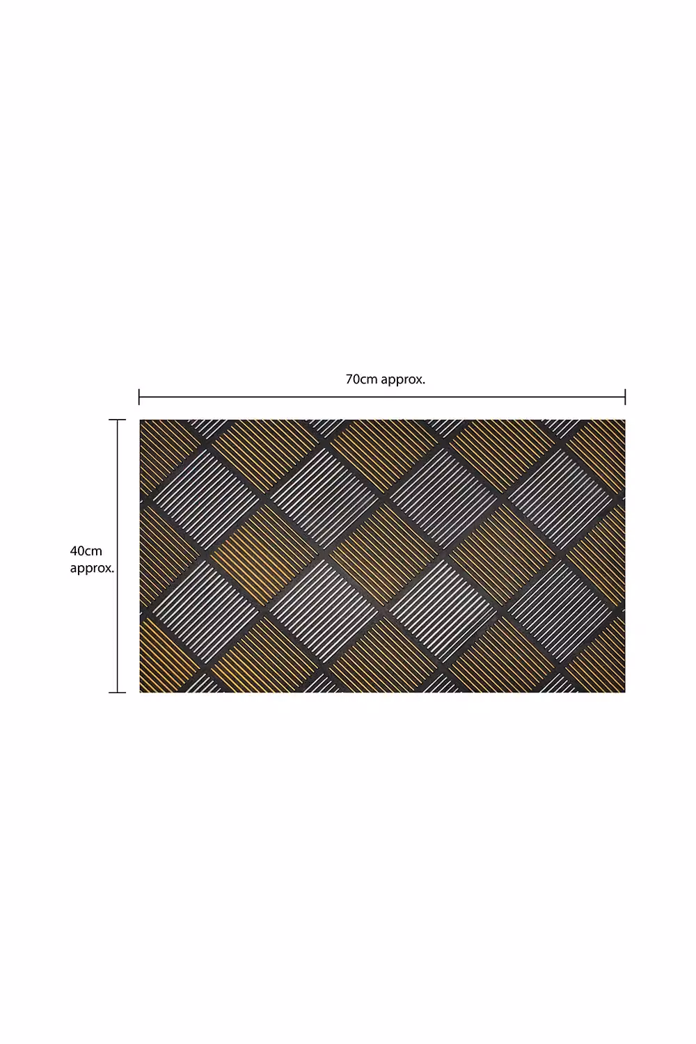 JVL Platina Scraper Rubber Doormat, Silver/Gold, W: 40 cm, D: 70 cm – 4