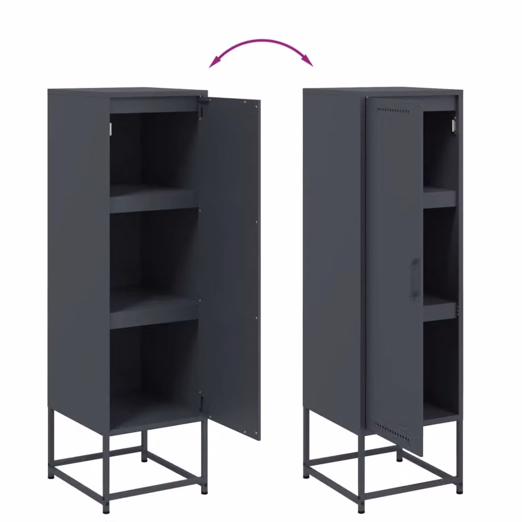 Berkfield Home Anthracite Steel Highboard W/D/H: 36 x 39 x 123 cm – 4