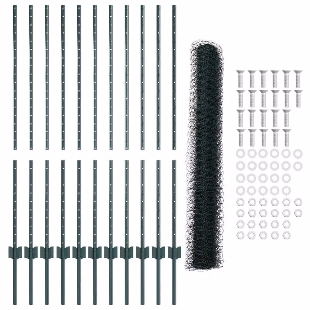 Berkfield Home Hexagon Mesh Garden Fence Set of 2, Green Steel – 3