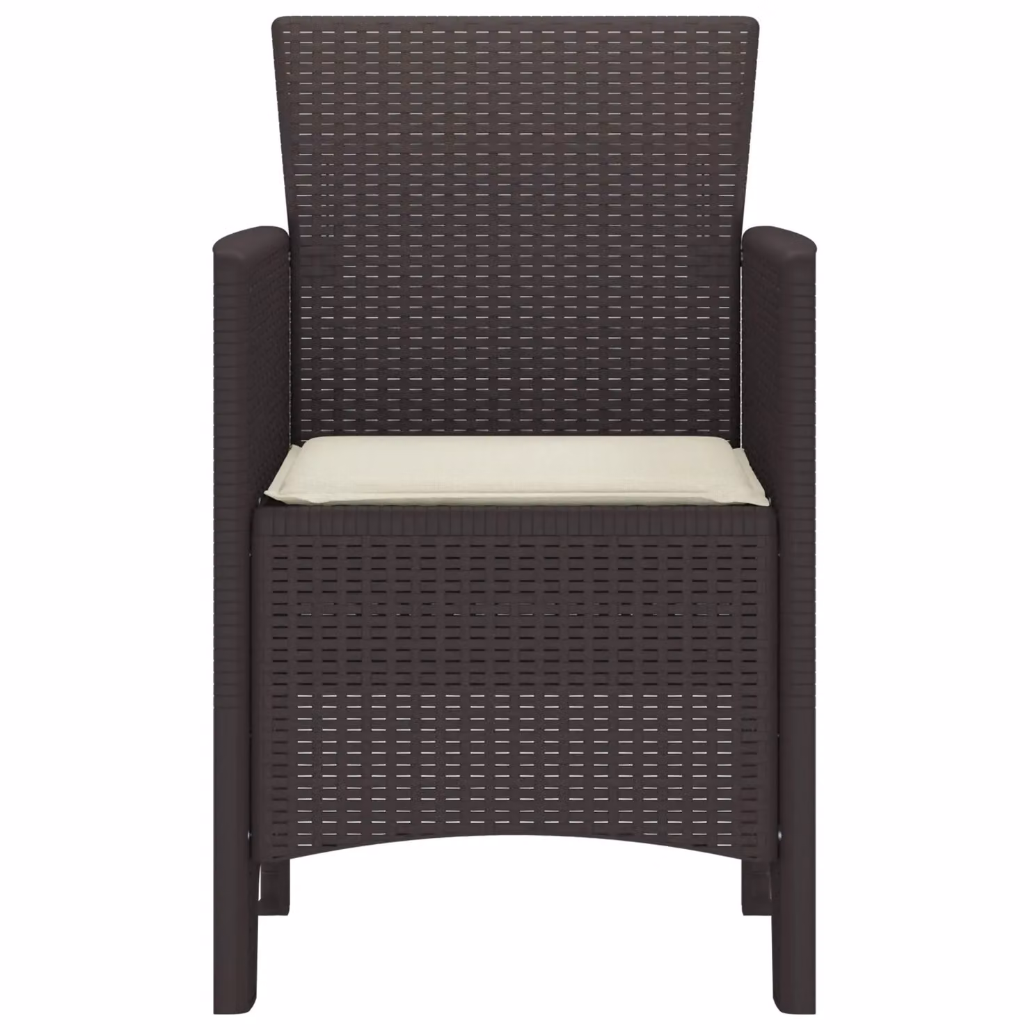 Berkfield Home Set of 4 Brown Rattan Garden Chairs with Cream White Cushions – 4