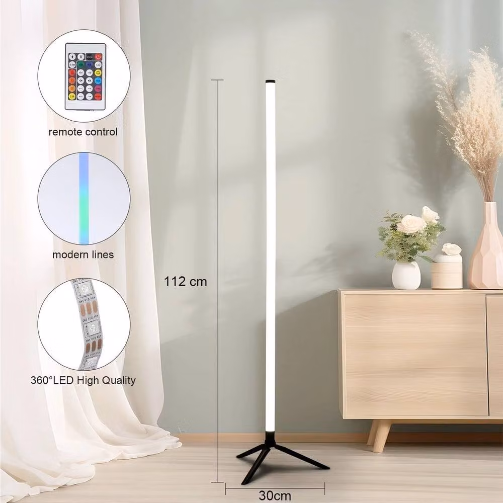 Havendro RGB LED Corner Floor Lamp with Remote Control, Multicolour Mood Lighting in Black – 2