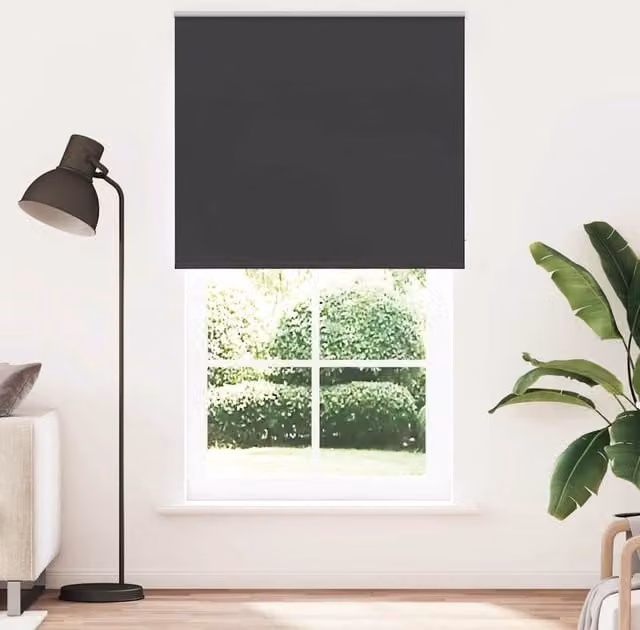 Berkfield Home Blackout Roller Blind, Black Polyester, W: 120 cm, H: 230 cm