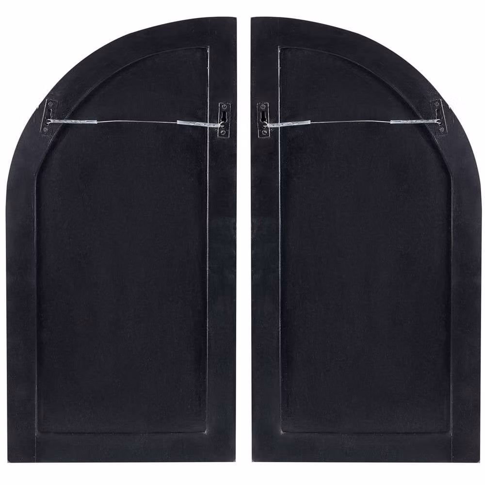 Wyld and Coco Geometric Window Shaped Wood Wall Decor in Dark Blue – 3