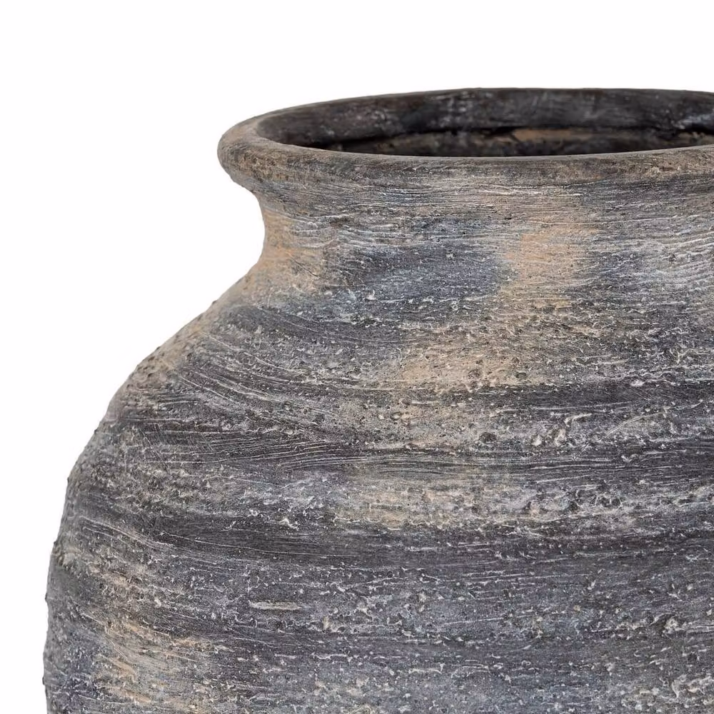 Lemon Pavilion Furniture and Decor Marra Large Olpe Vase, Black Ceramic, W: 29 cm, D: 29 cm, H: 42 cm – 3