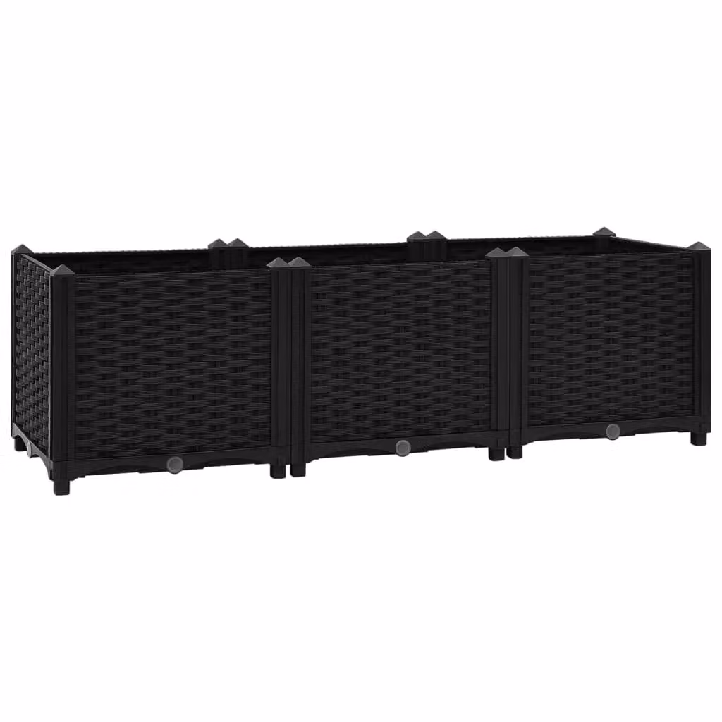 Berkfield Home Black Polypropylene Raised Bed W/D/H: 120 x 40 x 38 cm – 2