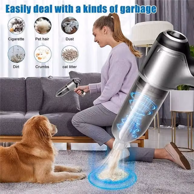 FLAVORA 9000PA USB Rechargeable Cordless Handheld Vacuum in Black – 1