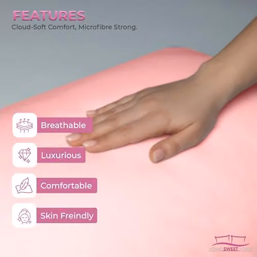 Home Sweet Home UK Pink Microfibre Single Duvet Cover and Pillowcase Set, W/D/H: 135 x 200 x 90 cm – 4