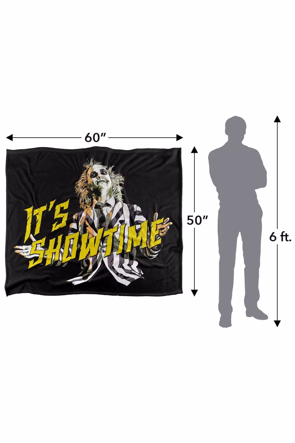 LOGOVISION Beetlejuice Showtime Silky Touch Super Soft Fleece Throw Blanket, Multicolour, W: 152.4 cm x L: 127.0 cm – 8