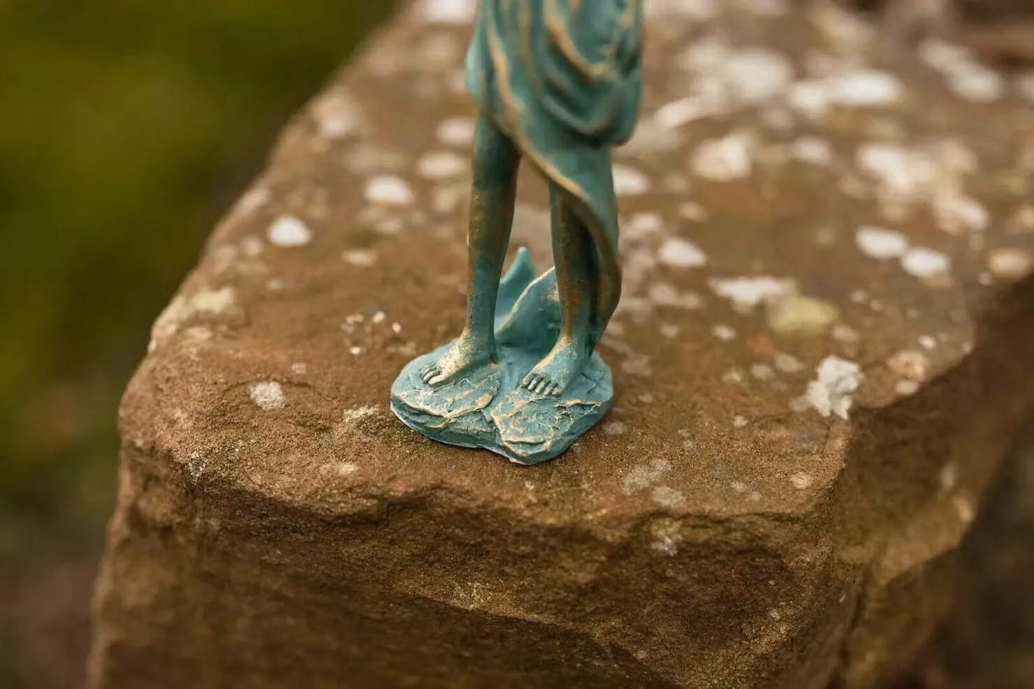 Marco Paul Green Angel Fairy Garden Outdoor Statue Ornament in Rustic Resin – 3