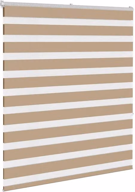 Berkfield Home Elegant Zebra Blind in Sand and Brown, W: 125 cm, H: 150 cm