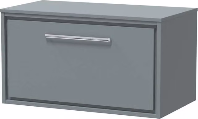 Balterley 800mm Wall Hung Single Drawer Vanity with Worktop in Coastal Grey