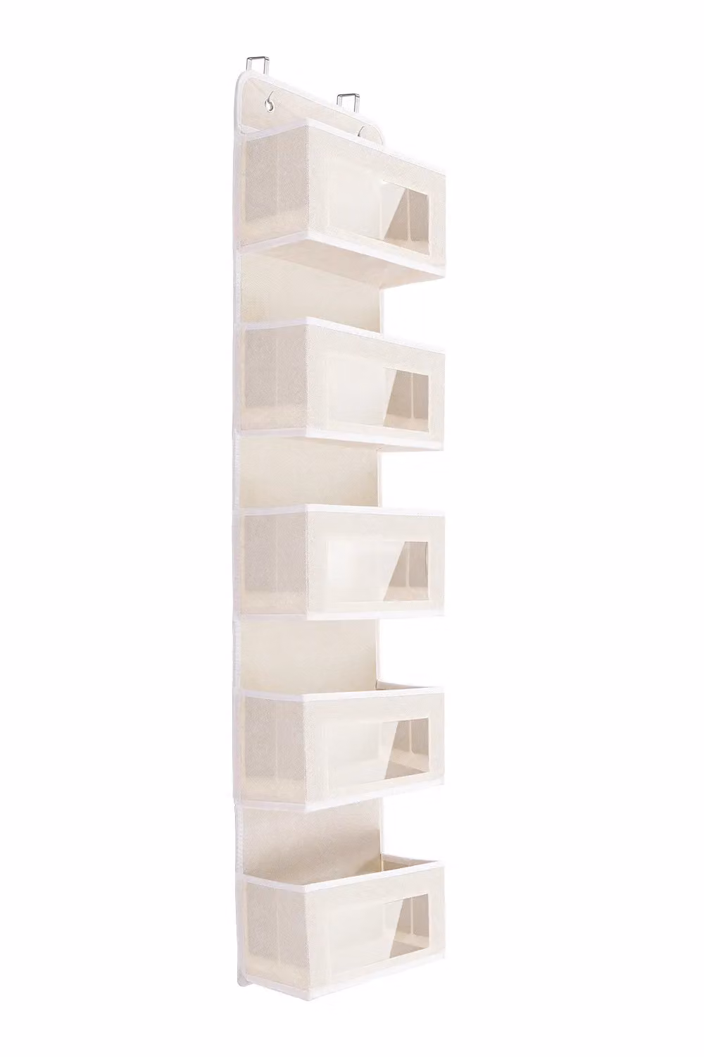 Living and Home 5 Pocket Over the Door Fabric Hanging Storage Organiser in Beige – 2