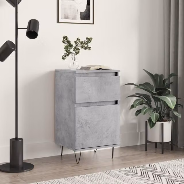 Berkfield Home Industrial Sideboard in Grey, W/D/H: 40 x 35 x 70 cm