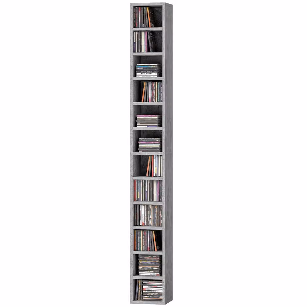 STILVORA 12 Cube CD Storage Tower in Grey – 3