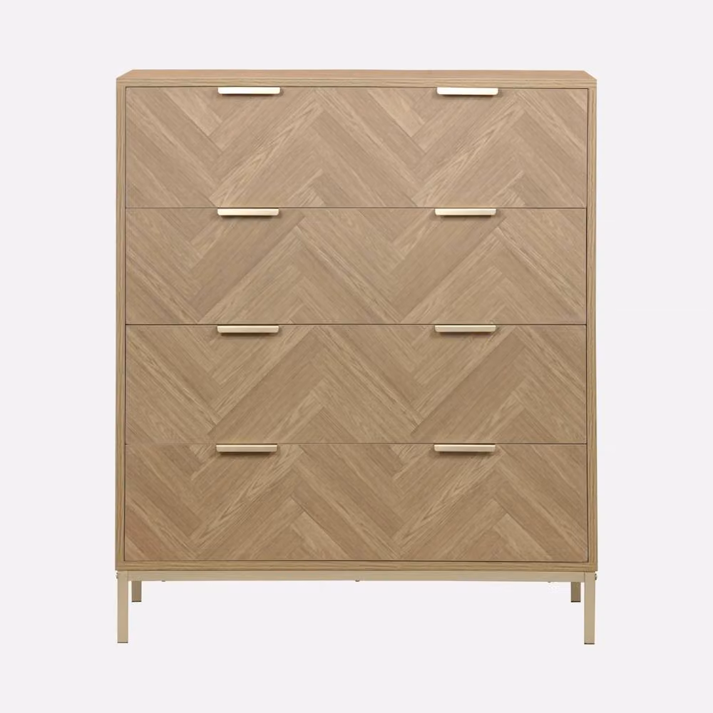 sweeek 4-Drawer Herringbone Chest in Light Brown – 2