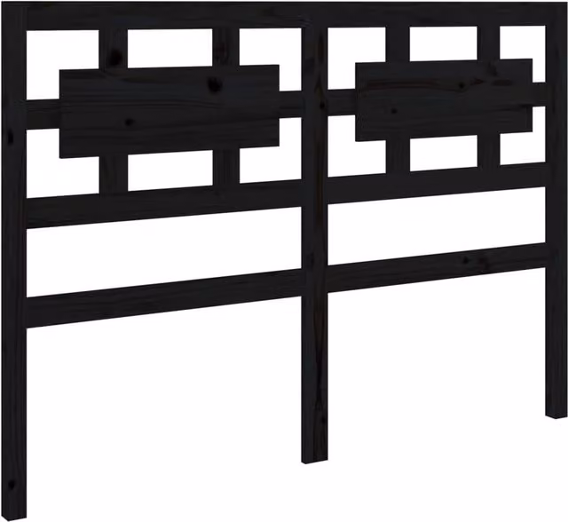 Berkfield Home Black Rustic Solid Pine Wood Bed Headboard, W: 125.5 cm, D: 4 cm, H: 100 cm – 1