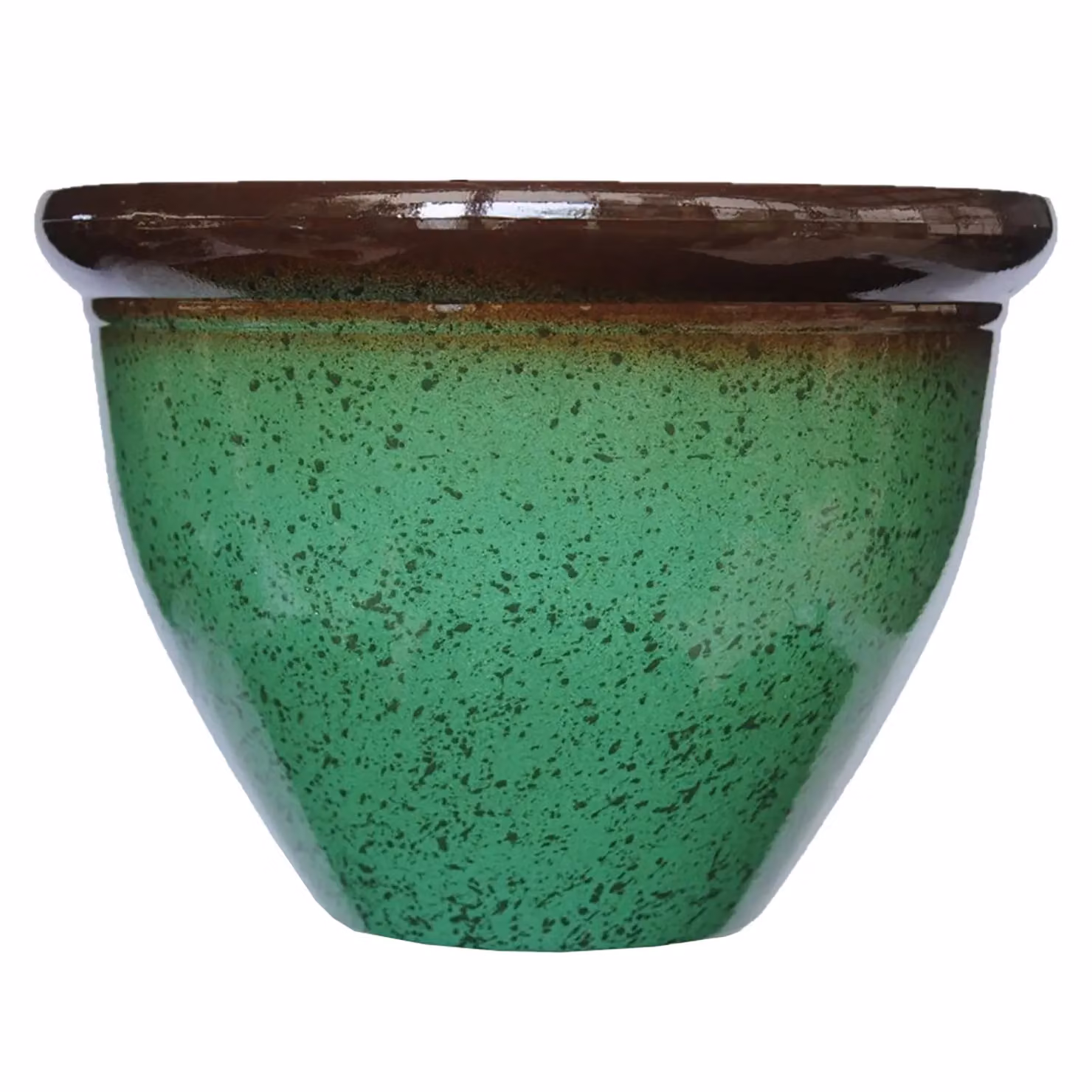 Simpa Speckle Glaze Effect Plastic Planter Pots, Green and Grey, Set of 2, H: 22 cm, Diameter: 30.5 cm – 2