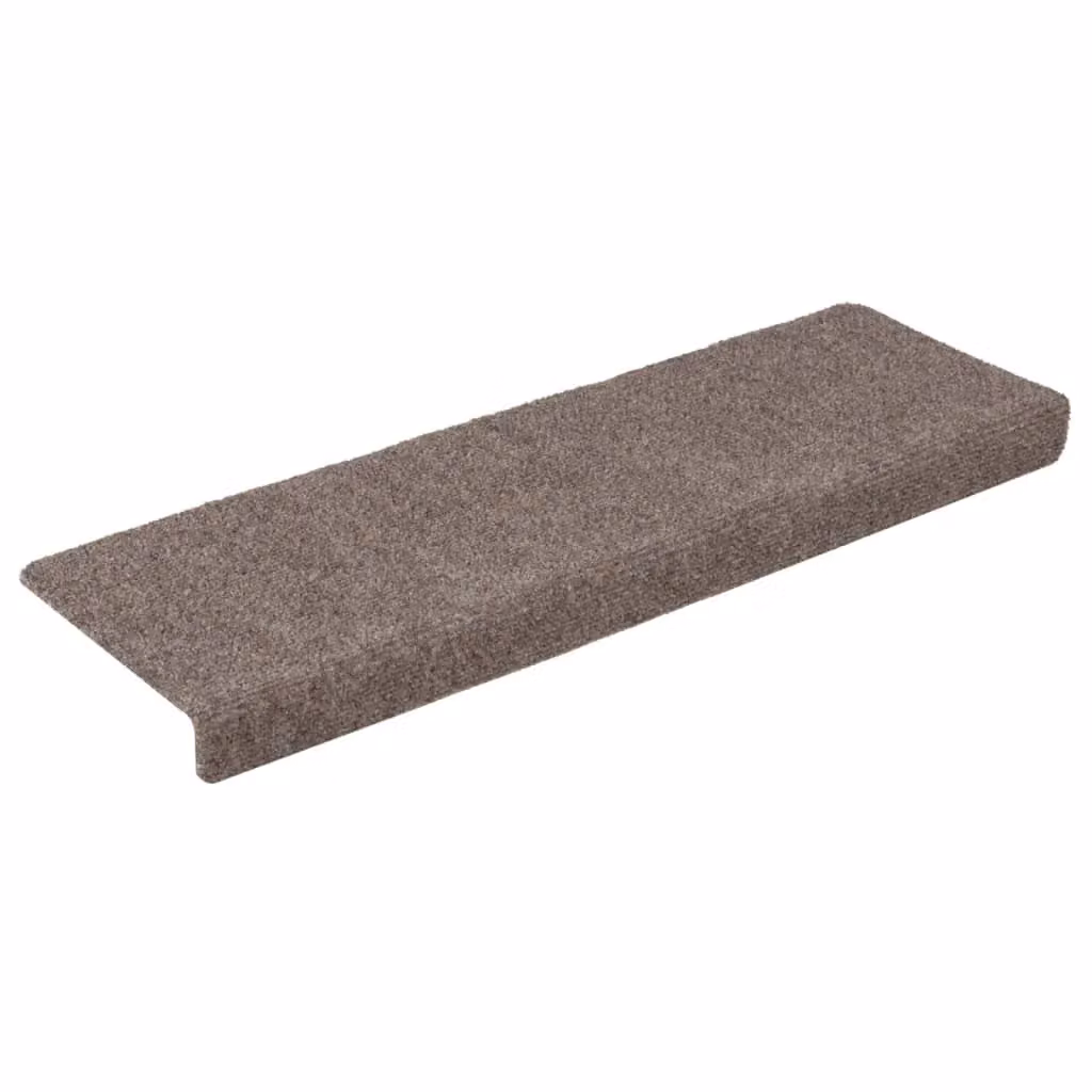 Berkfield Home 15 Piece Needle Punch Stair Mats, Cream, W/D/H: 65 x 21 x 4 cm – 2