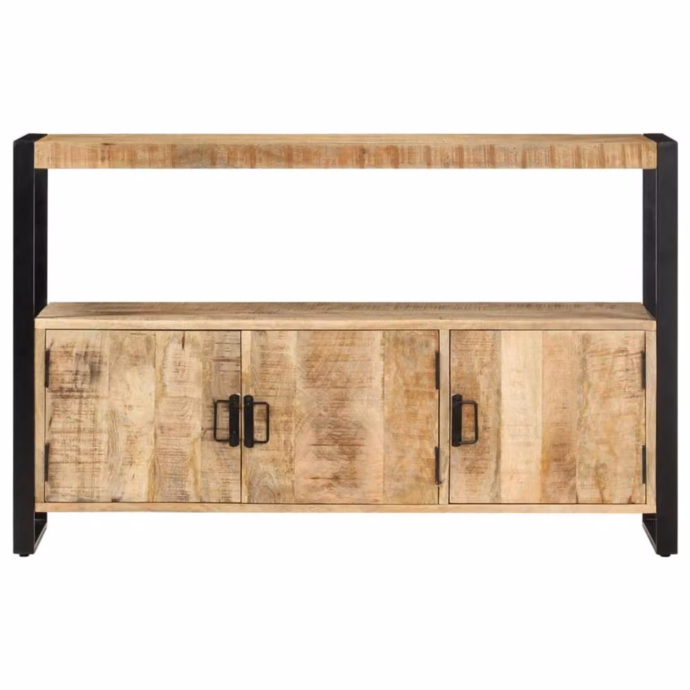 Berkfield Home Industrial Side Cabinet in Brown Solid Mango Wood, W/D/H: 120 x 30 x 75 cm – 2