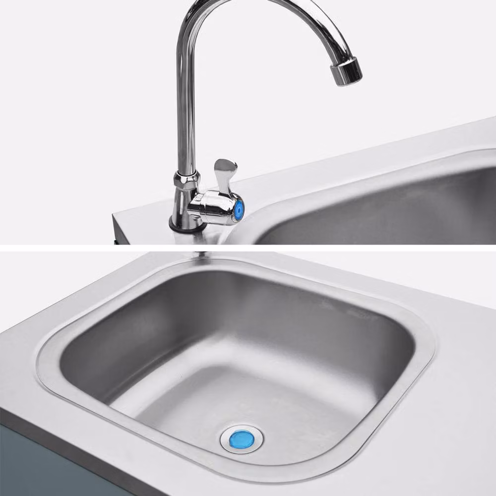 sweeek Outdoor Stainless Steel Kitchen with Sink Module in Grey, W/D/H: 120 x 51 x 112.5 cm – 3