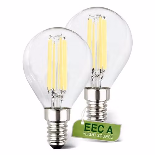 Briloner Set of 2 E14 Drop Filament LED Bulbs, Warm White, 2.5W, Transparent – 1
