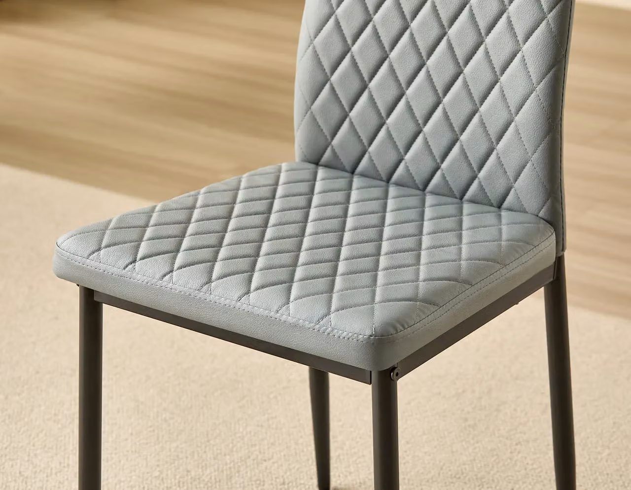 Alexander Morgan Colorado Contemporary Dining Table and 4 Grey Emily Faux Leather Chairs Set, W/D/H: 120 x 80 x 75 cm – 2