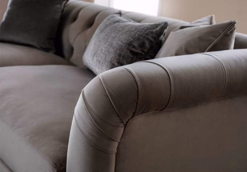 The Great Sofa Company Kensington 3-Seater Grey Velvet Chesterfield Sofa – 4