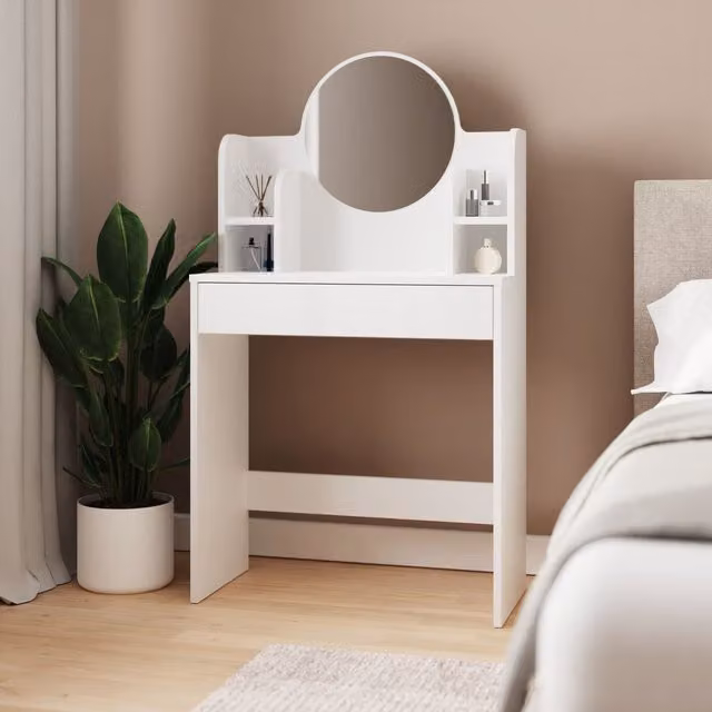 GFW Idis Modern White Matt 1 Drawer Dressing Table – 2