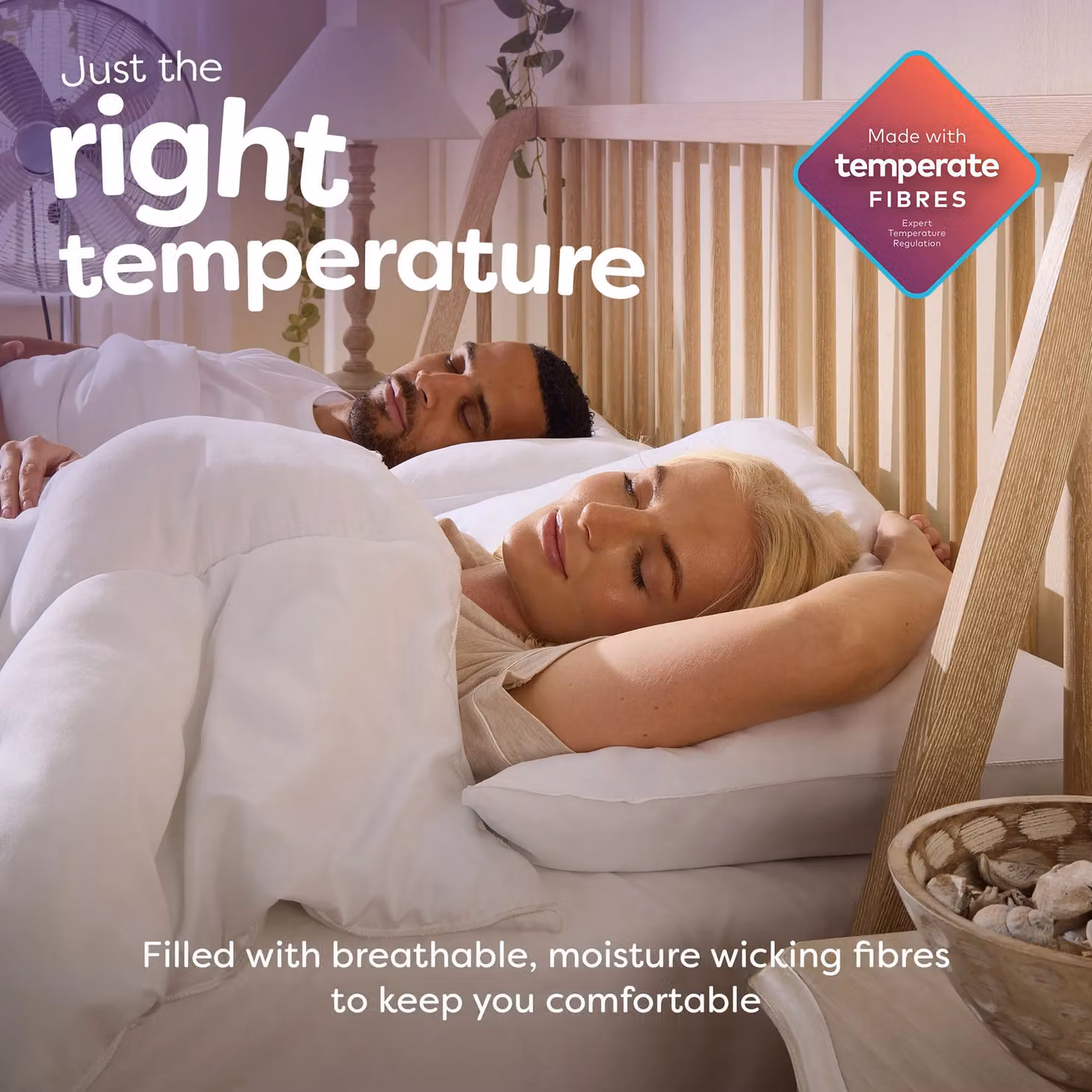 Slumberdown Climate Control Super Support Firm Pillows, 2 Pack, White, W: 74 cm, H: 48 cm – 3