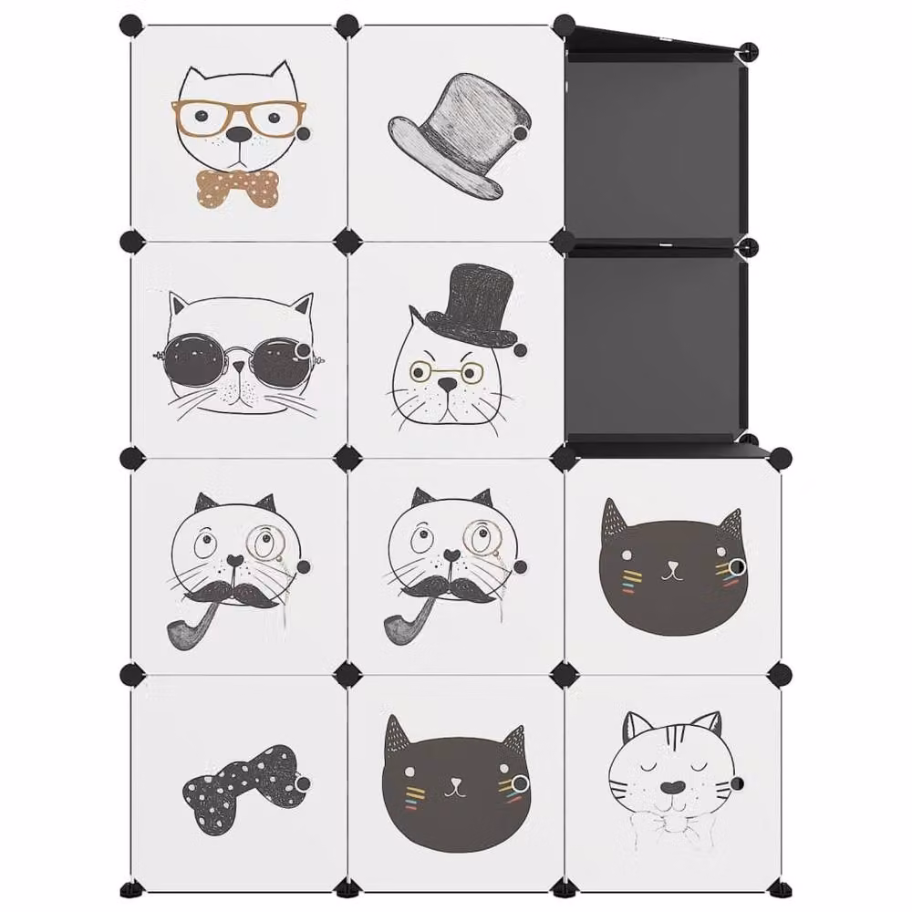 Berkfield Home 10 Cube Storage Cabinet for Kids in Black – 3