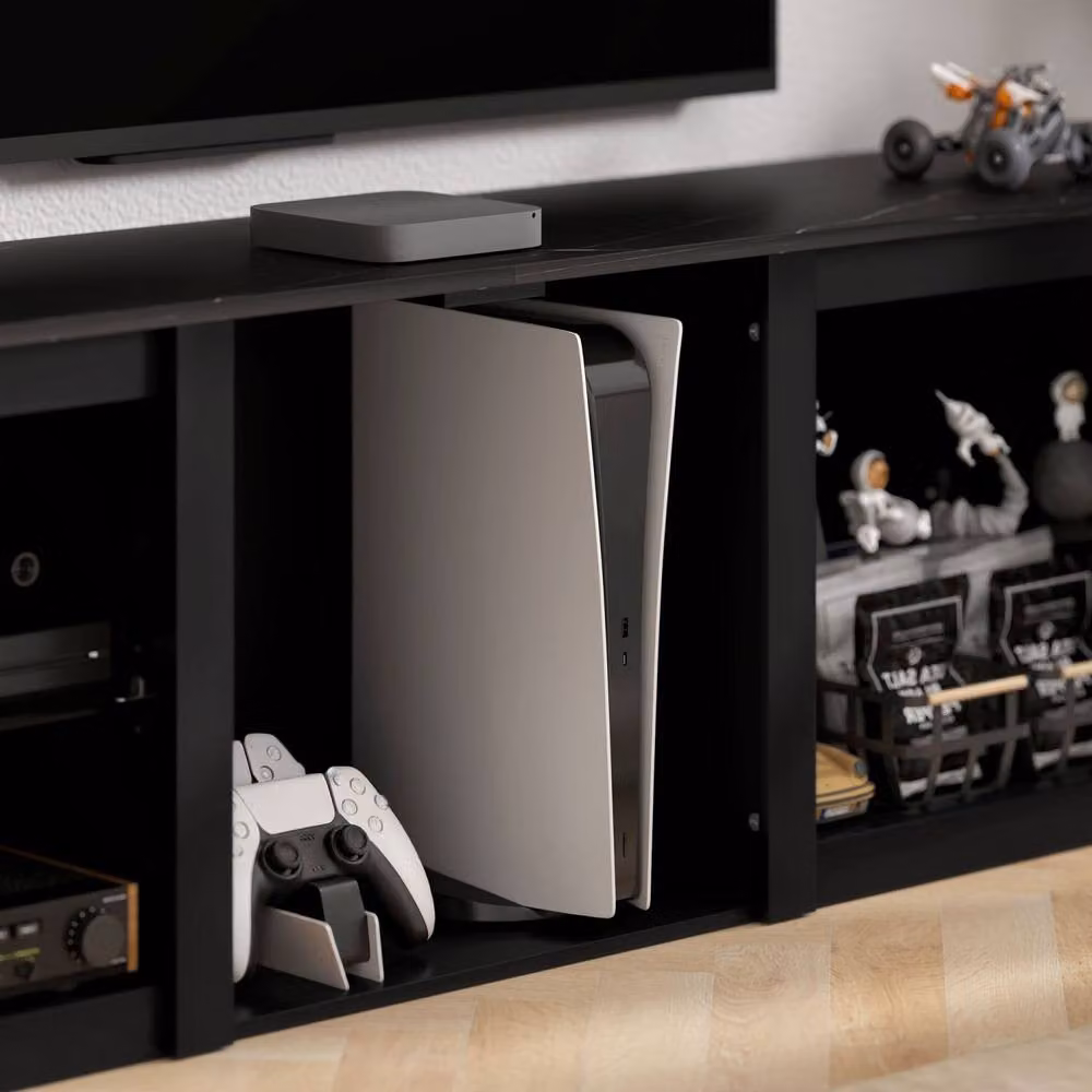 Wyld Haus Filu Black Modern TV Stand with LED Lighting and Storage for up to 65 inch TVs, Width: 160 cm – 9