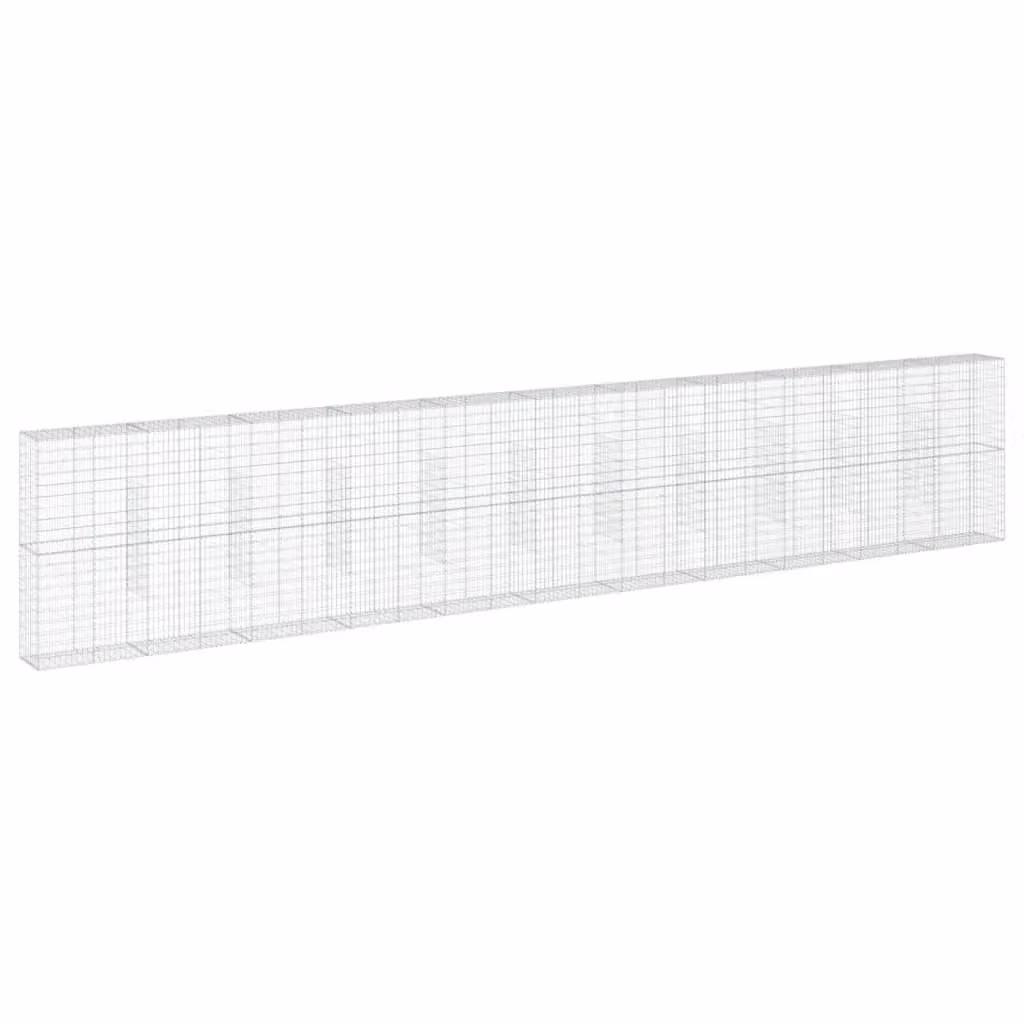Berkfield Home Silver Galvanised Steel Gabion Basket with Cover, W/D/H: 1100 x 50 x 200 cm – 2