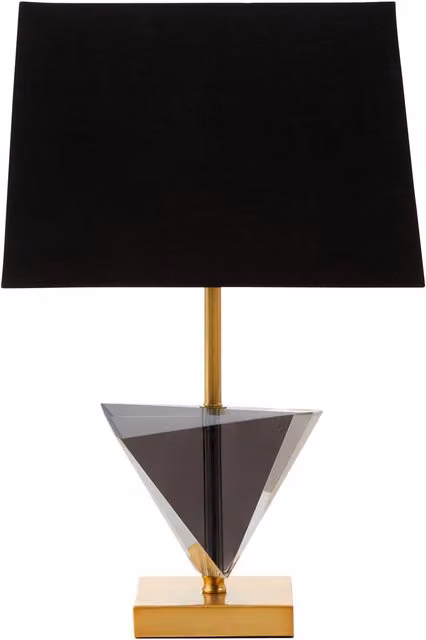 Orsina Modern Smoked Crystal Table Lamp with Gold Metal Finish in Black – 1