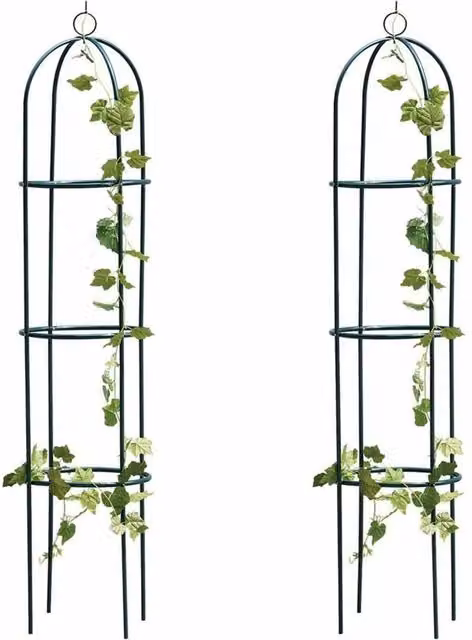 Havendro Green Metal Garden Obelisk Climbing Plant Support Frame, H 190 cm x W 41 cm x D 41 cm