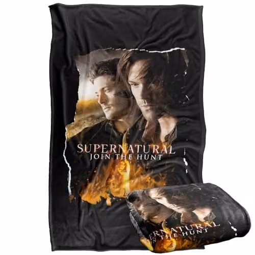 LOGOVISION Supernatural Sam Dean Mark Of Cain Silky Touch Super Soft Fleece Throw Blanket, Multicolour, W: 91 cm, D: 147 cm